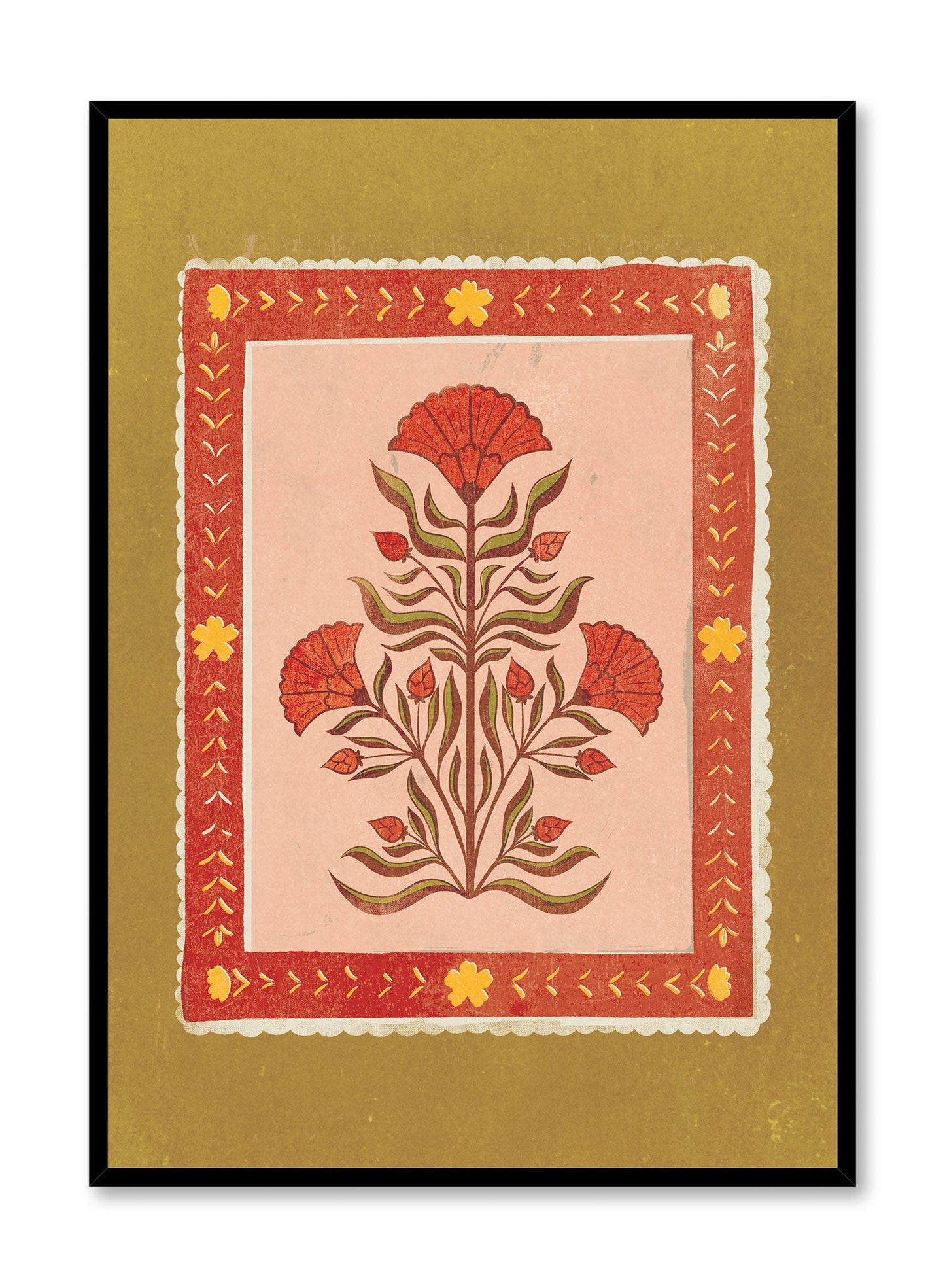 Vintage Scarlet Blossoms, Poster