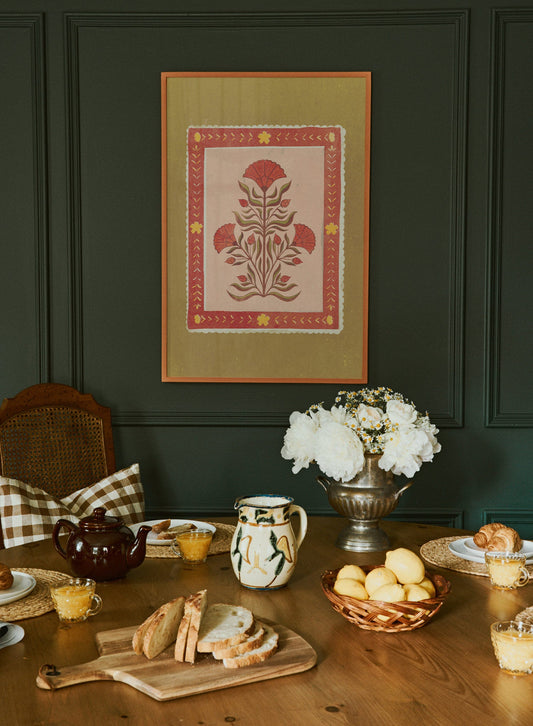 Vintage Scarlet Blossoms, Poster